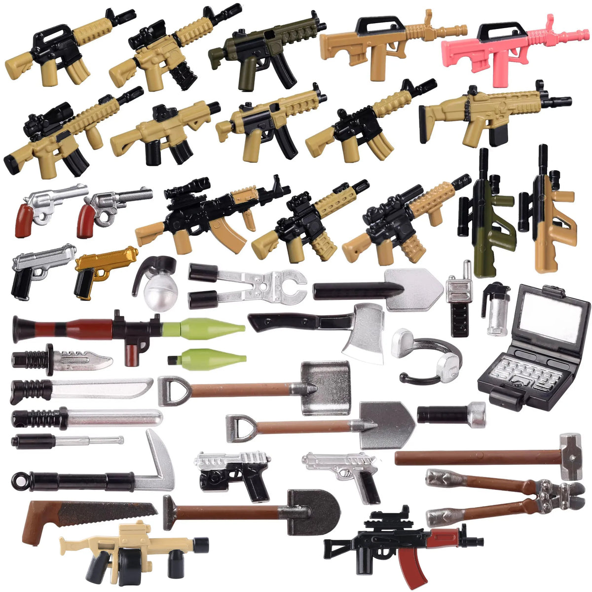 SWAT Soldier Accessories Building Block Set with Laptop and Weapons