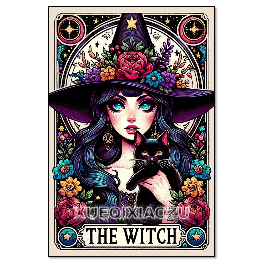 Witch Tarot Diamond Painting Kit - DIY Full Drill Craft for Home Decor