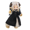 A 1/12 scale Lunar-themed posable doll blind box with white hair, gold eyes, and a black outfit.