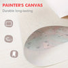 A piece of white canvas showing a hand-drawn map or diagram for a paint by numbers kit.