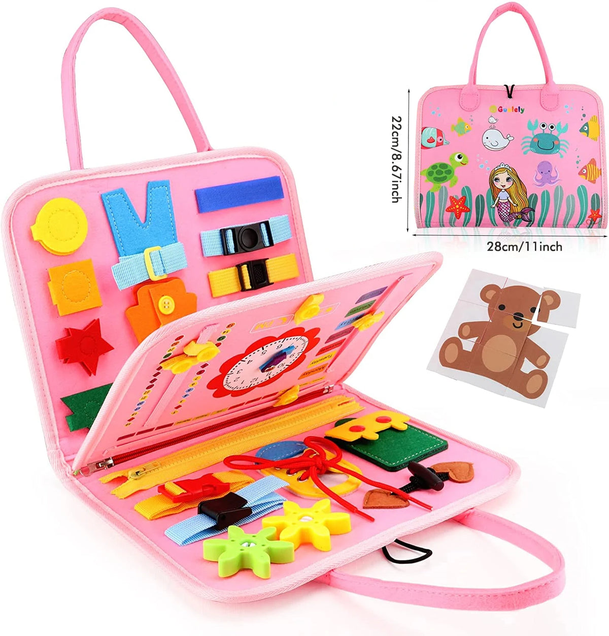 Montessori Sensory Busy Board for Toddlers – Fine Motor Skills & Life Learning Toy