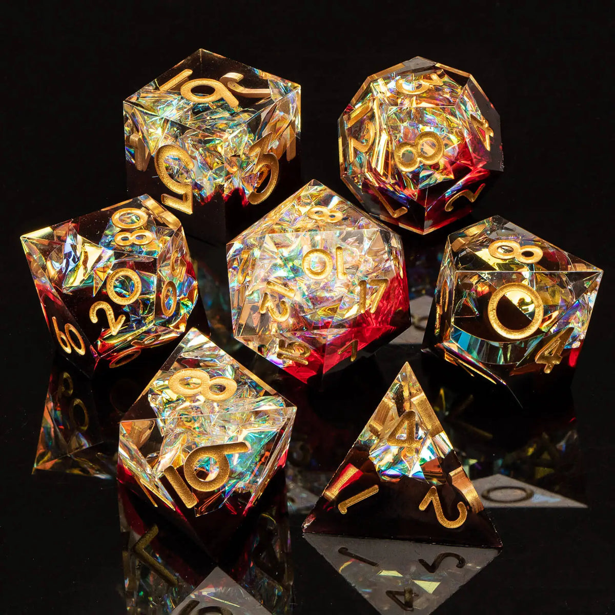Handmade Resin Sharp Edge Dice Set for RPG Games