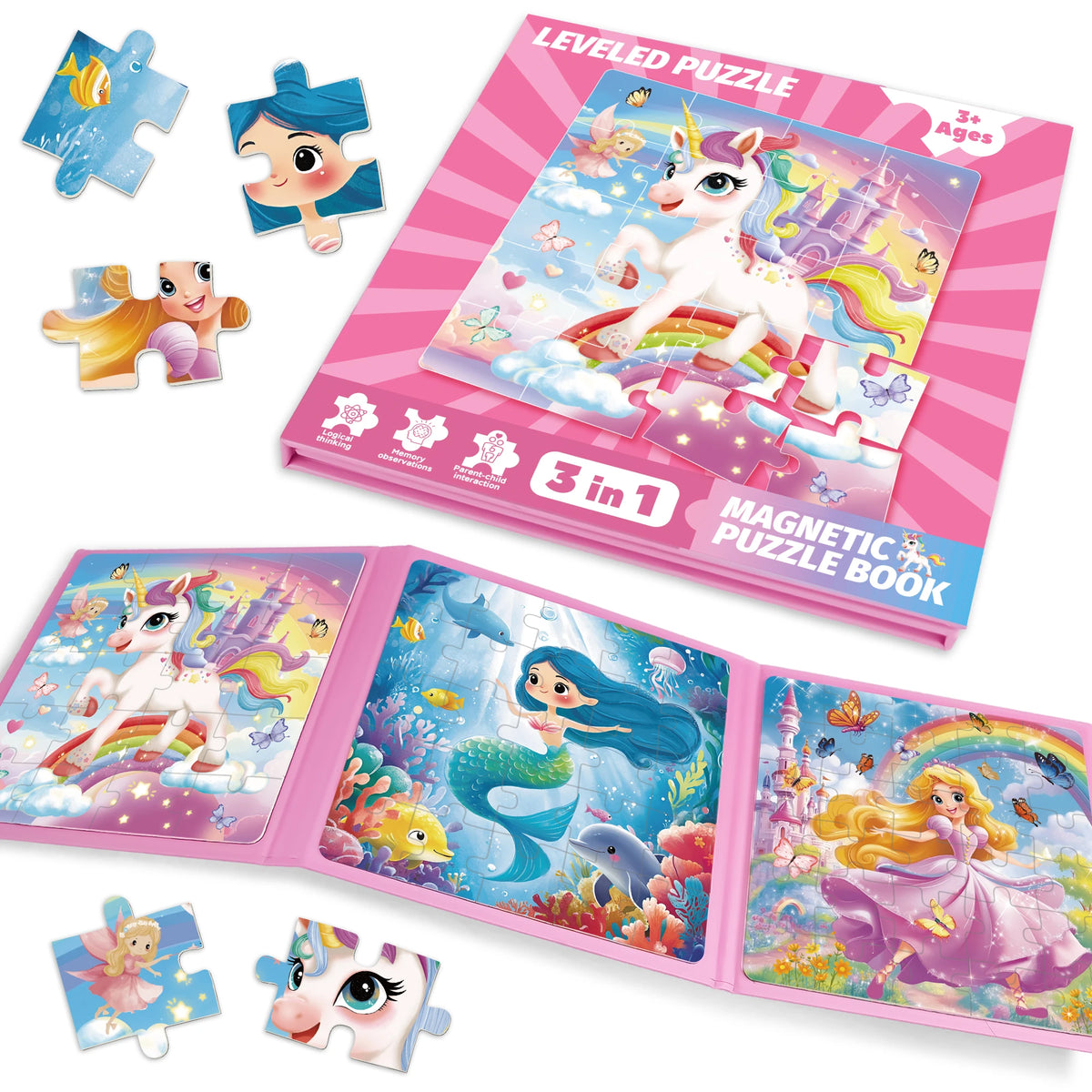 Unicorn Mermaid Magnetic Puzzle Set for Kids
