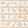 Reusable Floral Plant Painting Stencils – 20-Piece Set for DIY Home Decor, Wall Art & Craft Projects