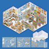 3D House Scene Stickers for Scrapbooking and DIY Crafts