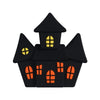 Black silicone beads shaped like a house with a pointed roof and window details for jewelry making