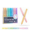 A pack of nine Qimiart erasable gel pens in various colors with an eggshell design.