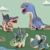 A set of three 3D paper animal puzzles featuring dinosaurs and sea creatures in various colors and styles.