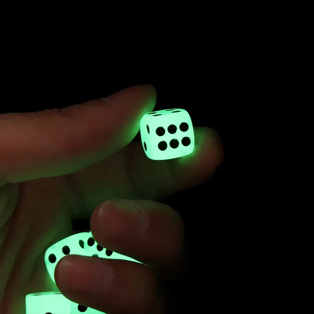 Glow-in-the-Dark Acrylic Dice Set for Games and Parties