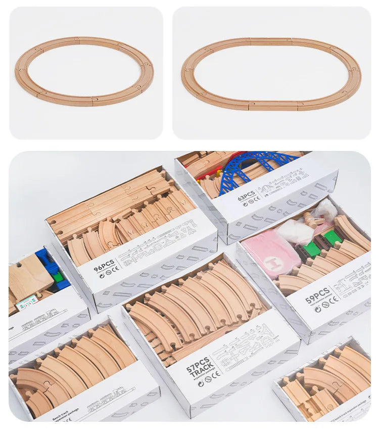 Wooden Train Track Expansion Set – Compatible with All Major Brands