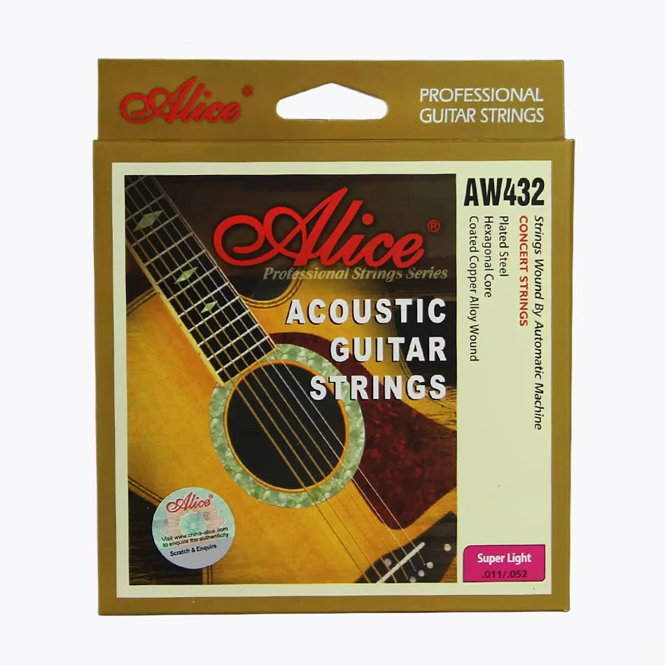 A package of Alice Professional Guitar Strings AW432 for acoustic guitars.