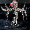 A detailed mechanical model of a dragonfly robot kit showing its full body and scale measurements.