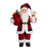 A 30cm Christmas Santa Claus figurine with a red and black plaid suit, white beard, and holding a small white bear.