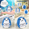 Handmade crochet blue shark emotional support plush with a positive message