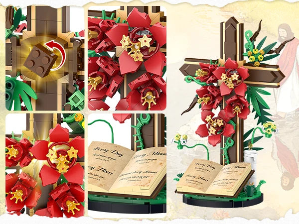Cross Flower Building Block Set for Adults
