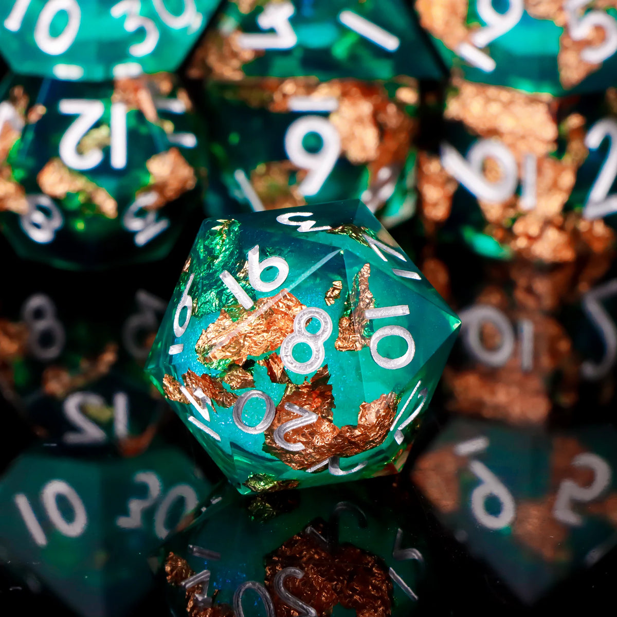 Liquid Core Dice Set for Dungeons & Dragons | Sharp Edge Resin RPG Dice
