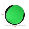 A bright green water bouncing ball with a black rim, shown flat.