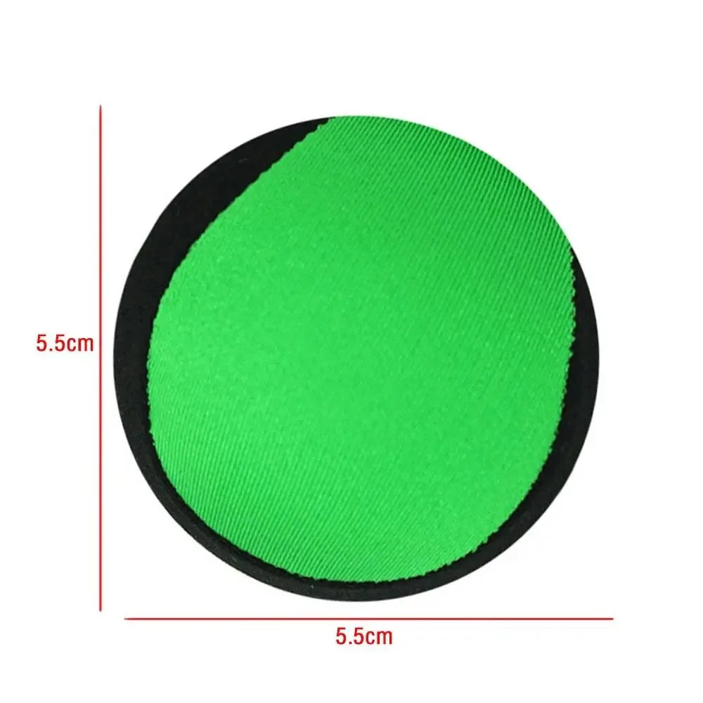 A bright green water bouncing ball with a black rim, shown flat.