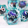 Liquid Core Polyhedral Dice Set – 7 Sharp-Edge Resin Dice with Swirling Quicksand