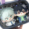 Chibi plush keychains of Alien Stage Ivan and Till featuring dark hair and bright eyes