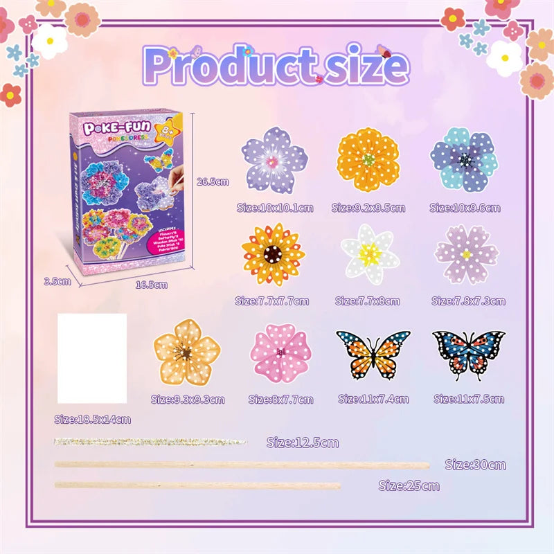 Rainbow Poke Art Kit for Kids – DIY Fabric Puncture Painting Craft Set