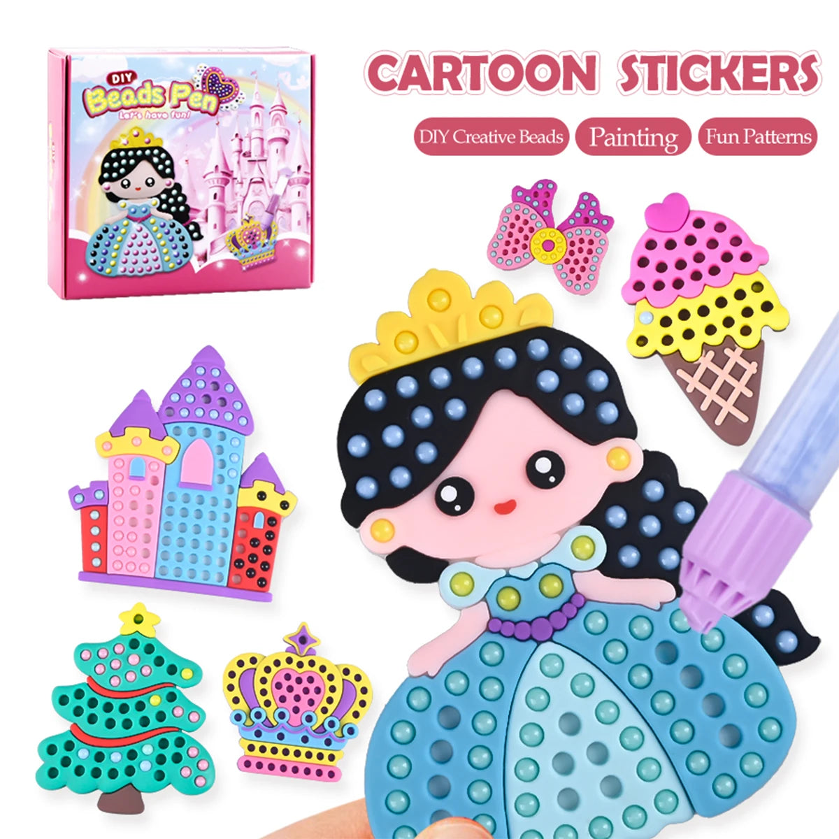DIY Bead Pen Craft Kit for Girls - Rainbow & Princess Design
