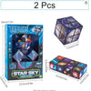 A box of a 2 piece Star Sky Magic Cube puzzle toy with a dark blue and purple design.