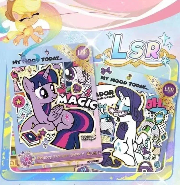 A pack of My Little Pony 40th Anniversary Limited Edition trading cards featuring characters and magic themes.