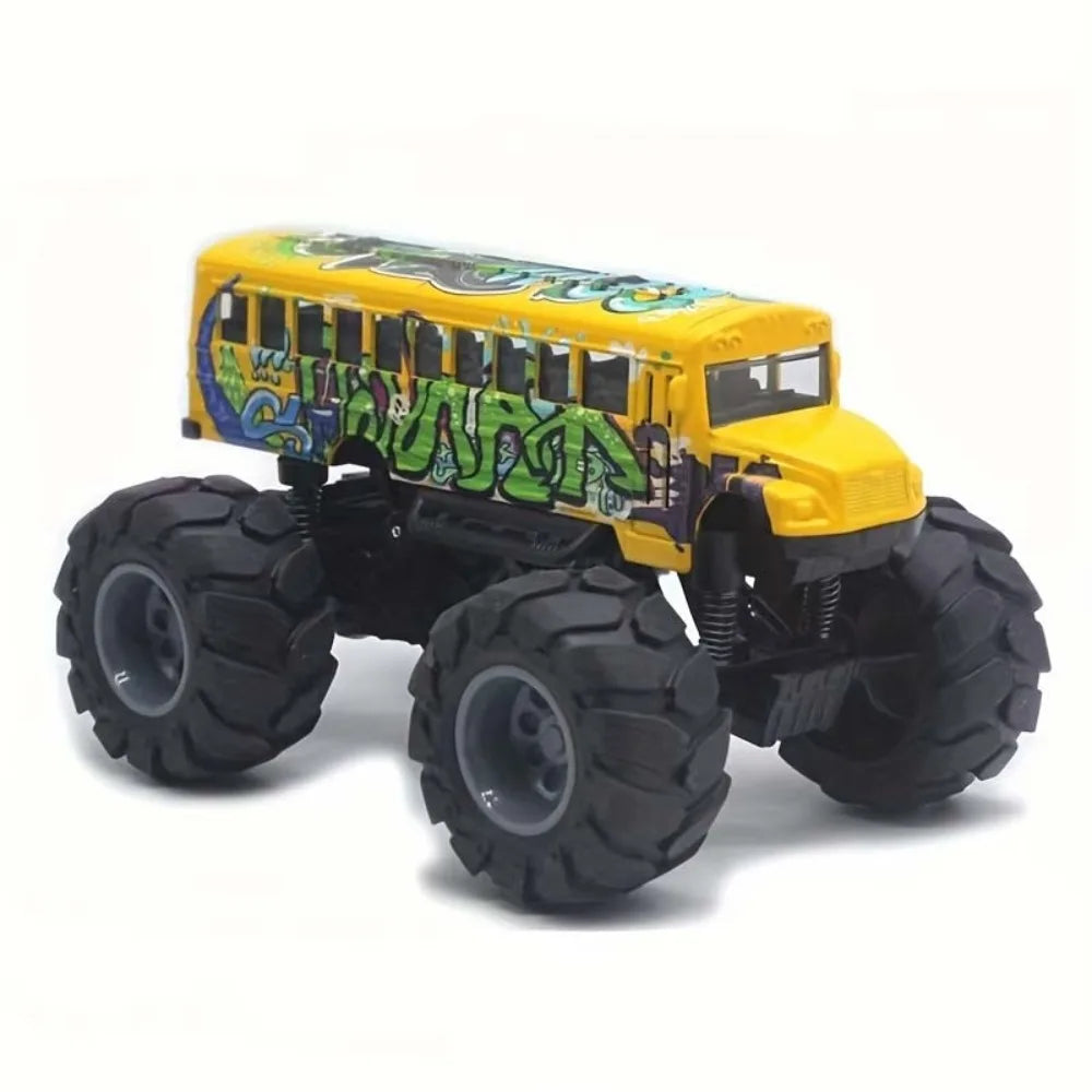 Die-Cast Metal School Bus Pull-Back Toy – 1:43 Scale with Large Wheels