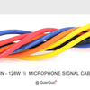 A bundle of multicolored 12-pin microphone signal cables with various colored wires.