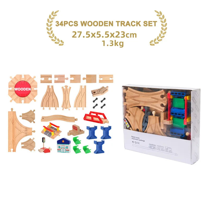 Wooden Train Track Expansion Set – Compatible with All Major Brands
