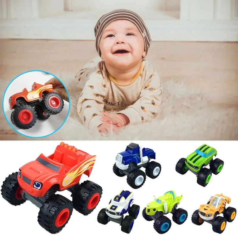 Flame Racing Monster Truck Toy Car – Friction-Powered Die-Cast Vehicle