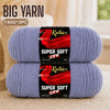 Two skeins of super soft red acrylic yarn for knitting and crochet projects