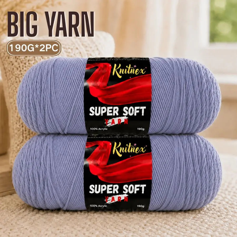 Two skeins of super soft red acrylic yarn for knitting and crochet projects
