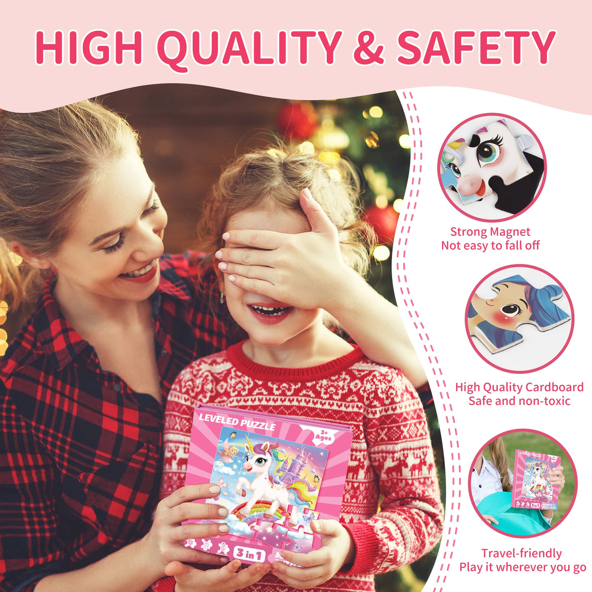 Unicorn Mermaid Magnetic Puzzle Set for Kids