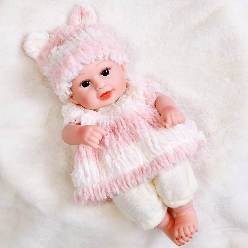Lifelike 12-Inch Reborn Baby Doll with Outfit – Soft Vinyl, Huggable & Cute