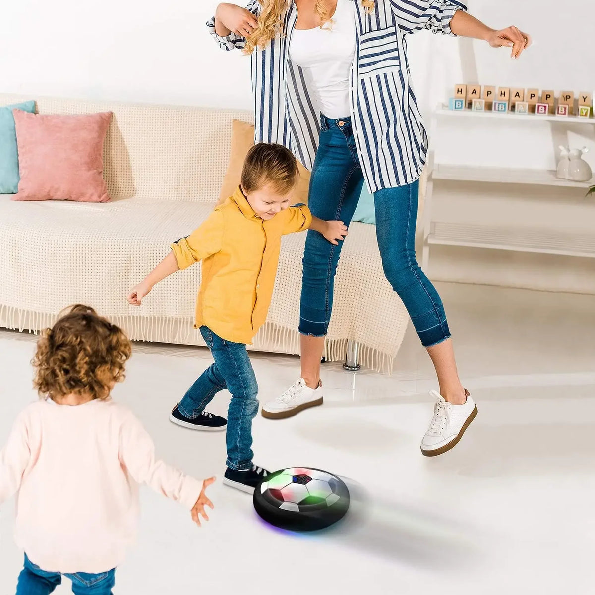 LED Hover Soccer Ball with Foam Bumper for Kids & Pets