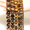 Genuine Tiger Eye Stone Beads for Jewelry Making – Round 8mm, 15" Strand