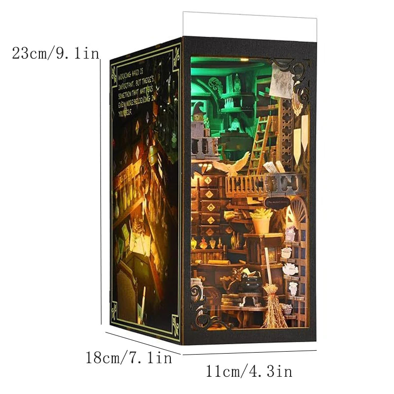 DIY Book Nook Kit – Magic House Wooden 3D Puzzle Bookshelf Insert
