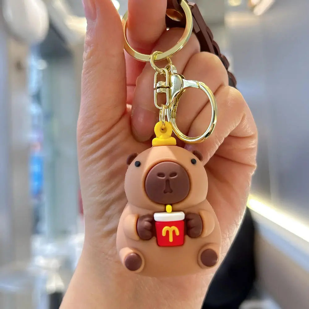 Cute Capybara Keychain Charm – Soft PVC Pendant for Bags, Phones & Keys
