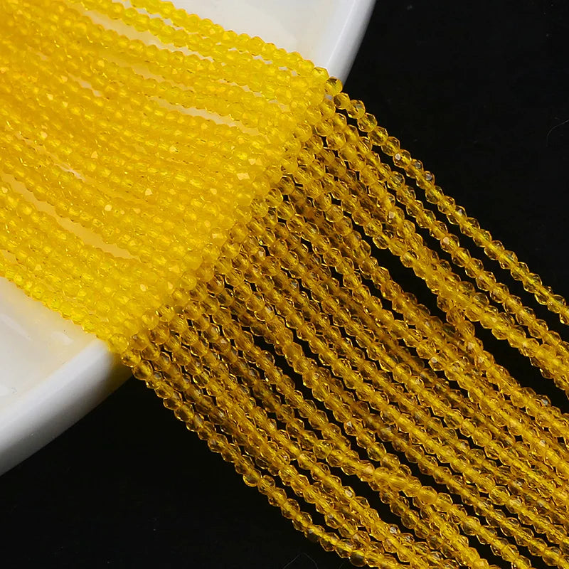 2mm Austrian Crystal Spacer Beads – White AB Finish