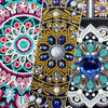 Close-up of a colorful diamond painting design featuring intricate patterns and sea turtle motifs.