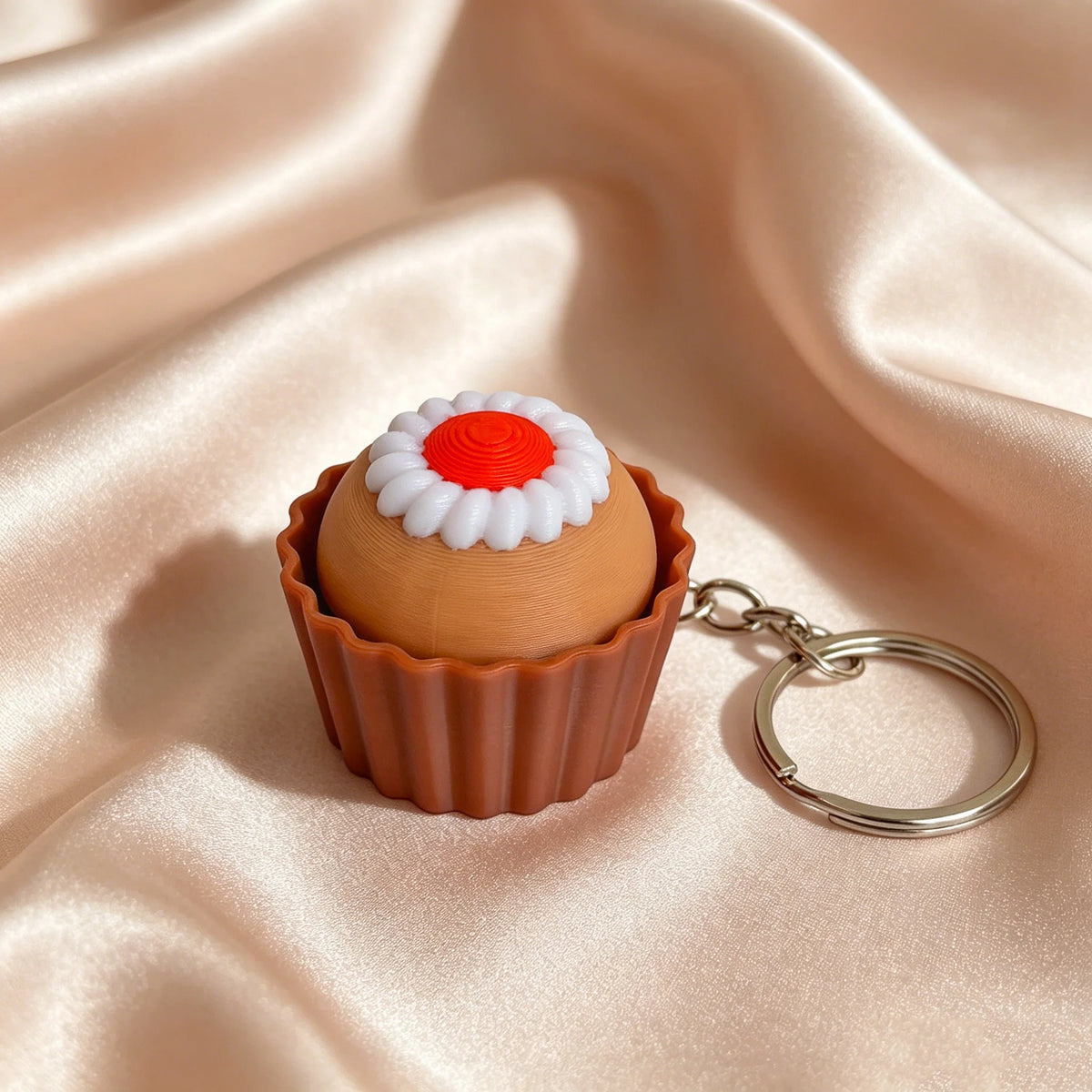 Cute Cartoon Cake Fidget Keychain – Stress Relief Clicker Toy