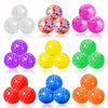 A collection of colorful water bead stress balls in various bright colors including purple, yellow, green, and red.