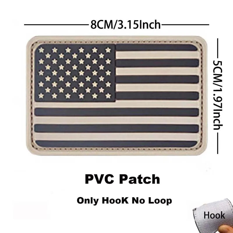 Reflective American Flag Tactical Patch with Glow-in-the-Dark Detail