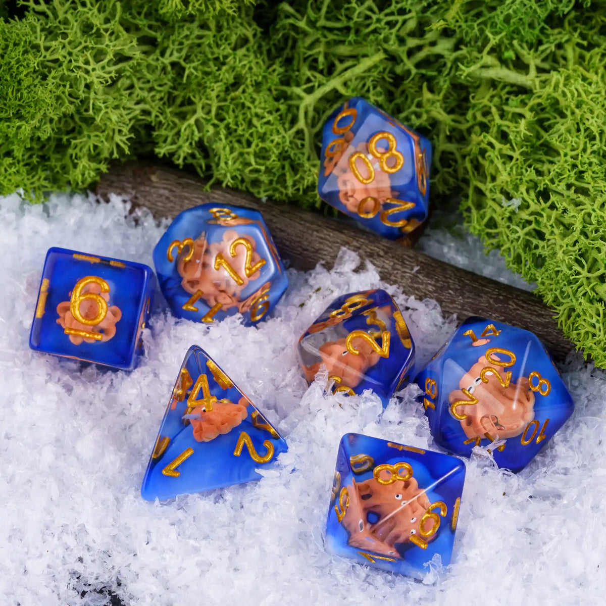 Cute Animal Resin Polyhedral Dice Set