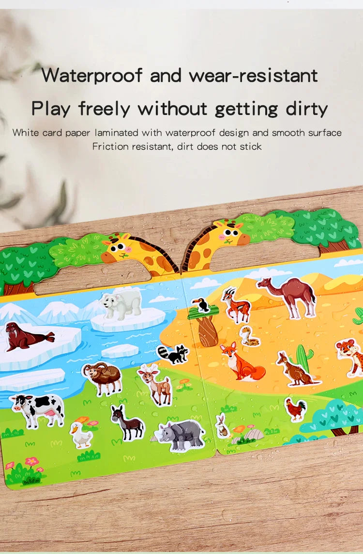Reusable Sticker Book for Kids – Mess-Free Pretend Play & Learning Themes