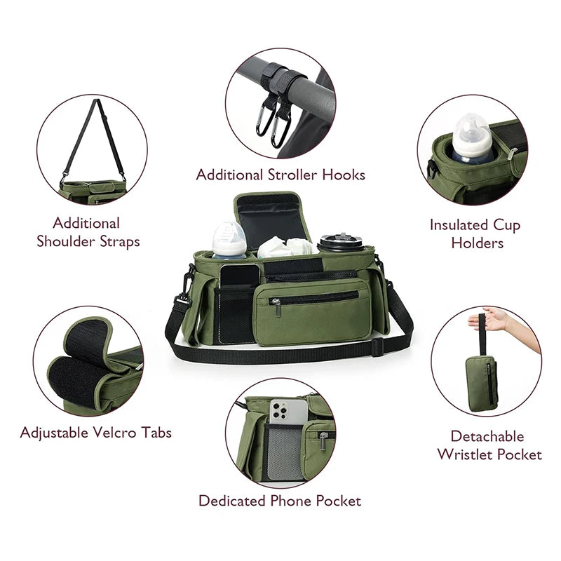 Stroller Storage Organizer Bag with Large Capacity