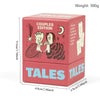 A box of Tales Couples Edition conversation starter cards with a pink and white design.