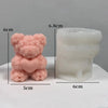 3D Rose Love Bear Silicone Mold for Candles, Soap, and Resin Crafts